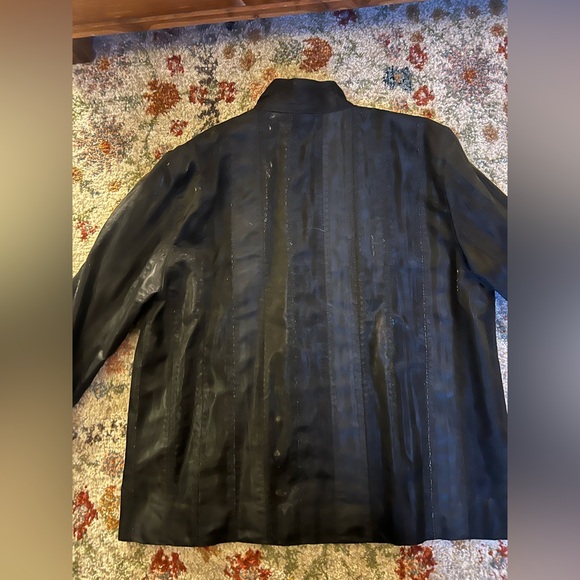 Caroline Rose Black Textured Jacket with Rhinestone Zipper - Picture 10 of 11